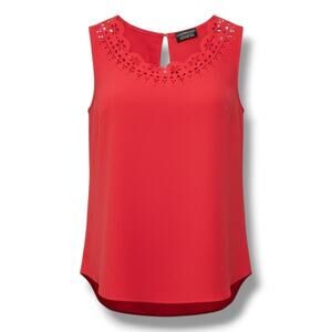 Papermoon for Stitch Fix Women’s Raspberry Laser Cut Sleeveless Blouse Small